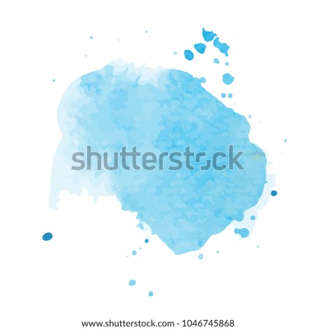 beautiful abstract blue watercolor art hand paint on white background,brush textures for logo.There is a place for text.Perfect stroke design for headline.luxury boutique Illustrations.