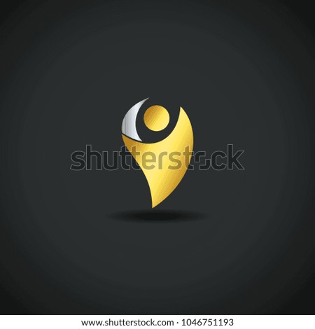 gold abstract people logo