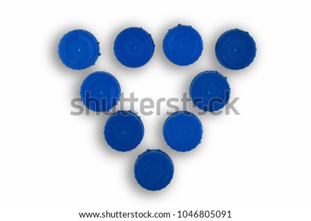 set of plugs blue on white background forming a triangle
