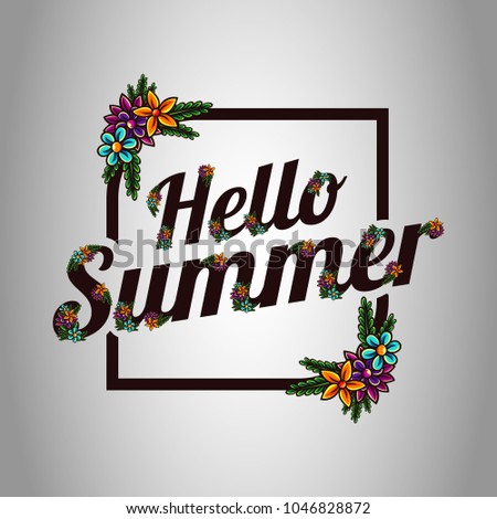 Hello Summer vector in white background