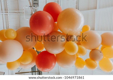 Celebration with colorful balloon installation 