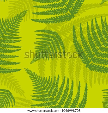 Seamless vector pattern with fern leaves