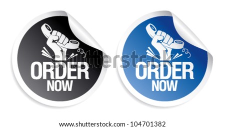 Order now stickers set.