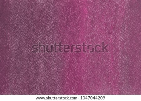 Colorful violet chalk pastel texture on white paper background. Abstract pencil strokes.