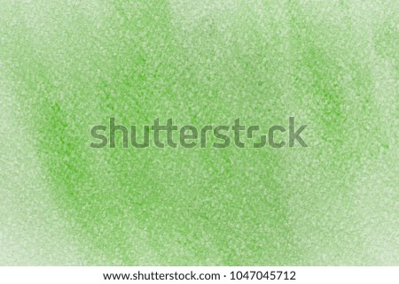 Colorful green chalk pastel texture on white paper background. Abstract pencil strokes.