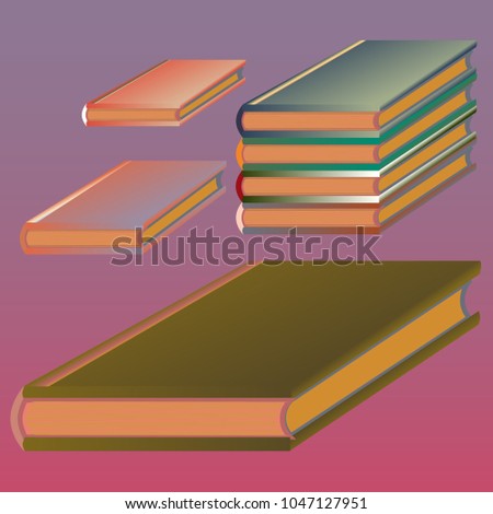 Stack of colored books with empty covers.