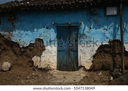 Door of old traditional house, India