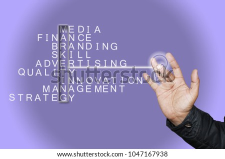 Business Planning Concept : Touching, holding business cards & Text