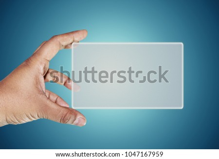 Business Planning Concept : Touching, holding business cards & Text
