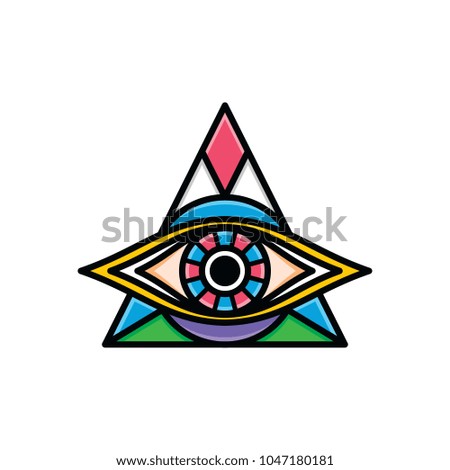one eye sign symbol logo logotype vector
