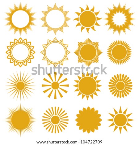 set of vector suns - elements for design