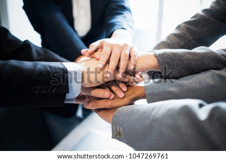 business teamwork group putting their hands together, business concept, teamwork concept Royalty-Free Stock Photo #1047269761