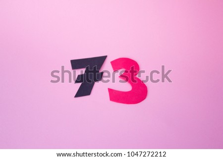 Happy 73th birthday in colorful background