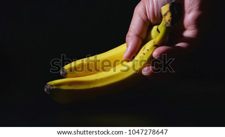 Banana isolated with black background
