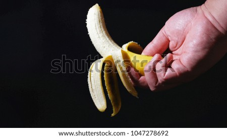 Banana isolated with black background