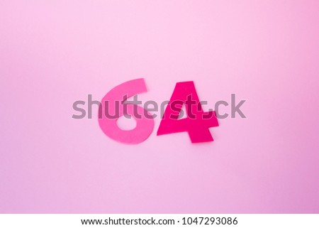 Happy 64th birthday in colorful background