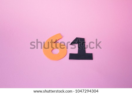 Happy 61th birthday in colorful background