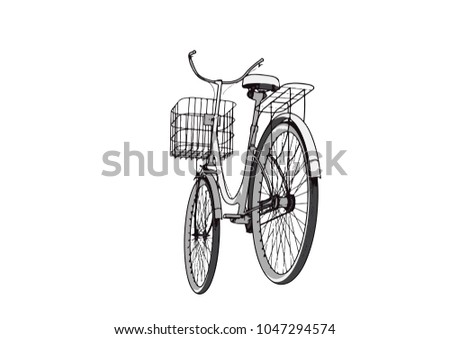 sketch of child bicycle vector