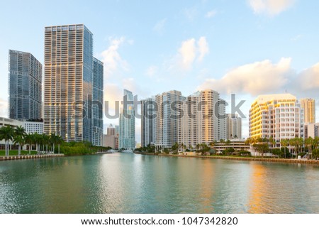 Downtown and Brickell Key, Miami, Florida, USA