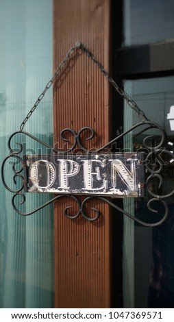 open sign, antique sign
