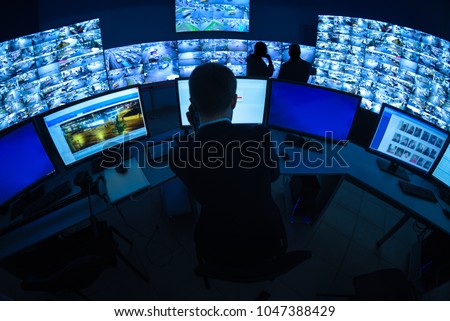 CCTV Security Room Royalty-Free Stock Photo #1047388429