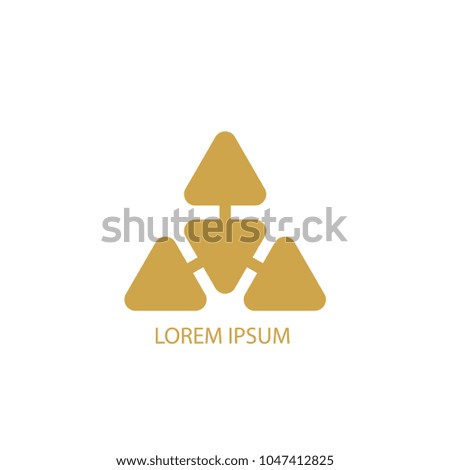 Abstract logo vector design for business. Design gold arrow on white background. Design print for company, community, social. Set 4
