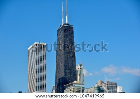 Chicago skyline at lake front Royalty-Free Stock Photo #1047419965