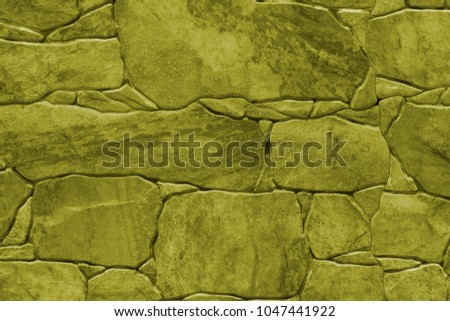 Tile Imitation of natural stone - texture (background). Toning in pantone color golden lime.