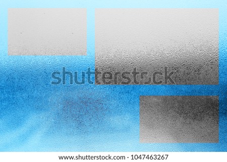 Background with free space for your design or text with of natural water condensation. Windows glass with high air humidity, large drops drip. Collecting and streaming down