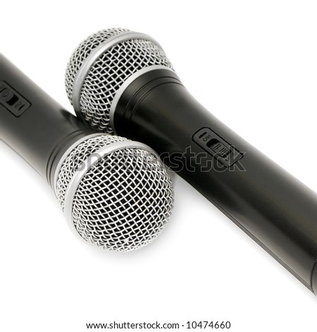 Microphones isolated on a white background.