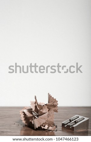 An image of Pencil sharpener and shavings