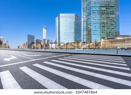 empty road with modern building in beijing china