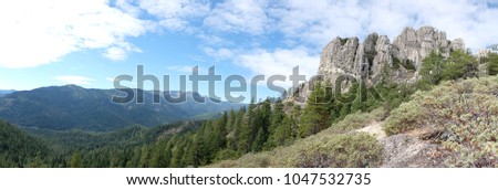 Castle Crags Panaorama - Forest - Mountain