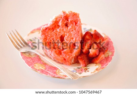Beautiful Glazed Strawberry Bunt Cake