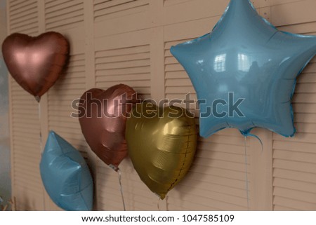 balloon. balloons in the shape of a heart. balloons in the form of stars
