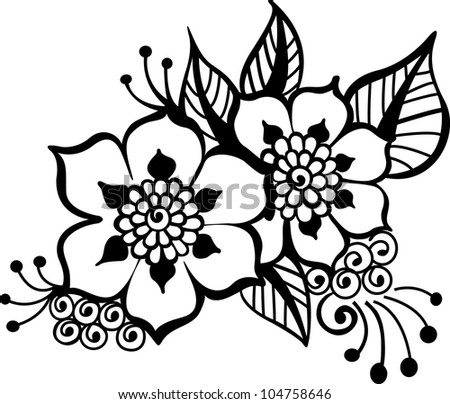 black flowers vector