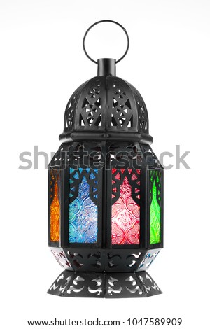 Ramadan lantern isolated. Arabic  decoration lamp on white background. Royalty-Free Stock Photo #1047589909