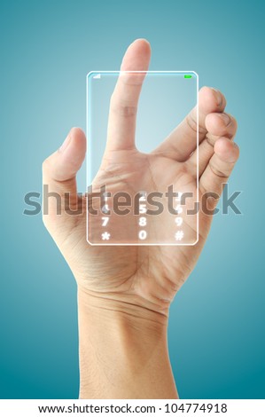 Hand hold future phone technology Royalty-Free Stock Photo #104774918
