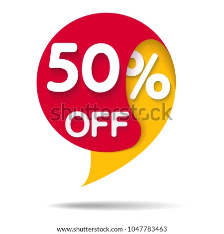 Special offer sale red tag isolated vector illustration. Discount offer price label, symbol for advertising campaign in retail, sale promo marketing, 50% off discount sticker, ad offer on shopping day Royalty-Free Stock Photo #1047783463