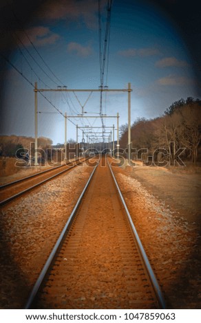 art impression of a train track with soft focus view