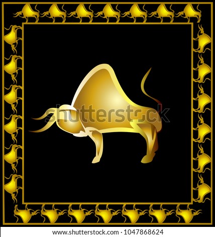 abstract golden bull