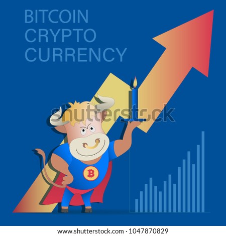 Bull with a candle and financial candle 
. Currency business and market charts vector set. Finance investment growth diagram information illustration