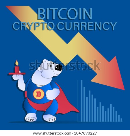 Bear with a candle and financial candle stick graph. Currency business and market charts vector set. Finance investment growth diagram information illustration