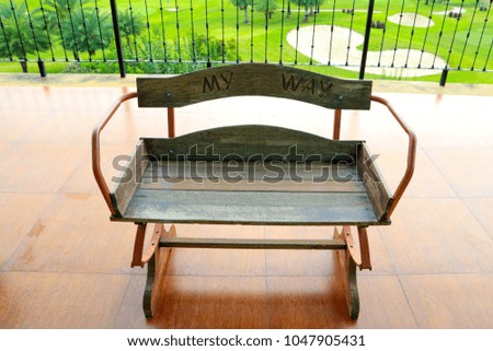 Bench on the balcony.