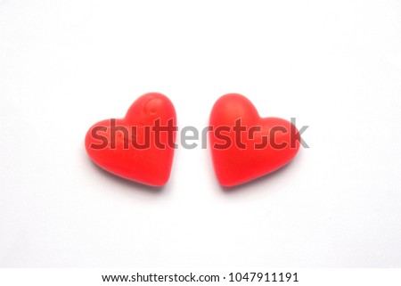 double heart isolated on white