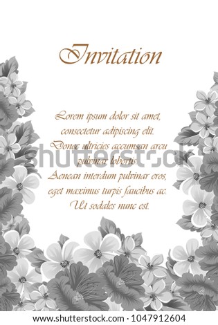 frame of flowers. For your design of cards, greeting cards, invitations, Internet pages. For wedding birthday party celebration. Vector illustration