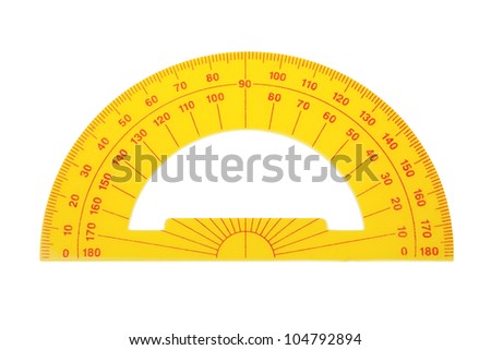 Protractor architect on a white background.