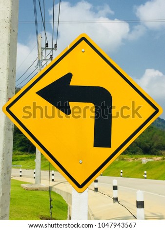 Turn left traffic sign