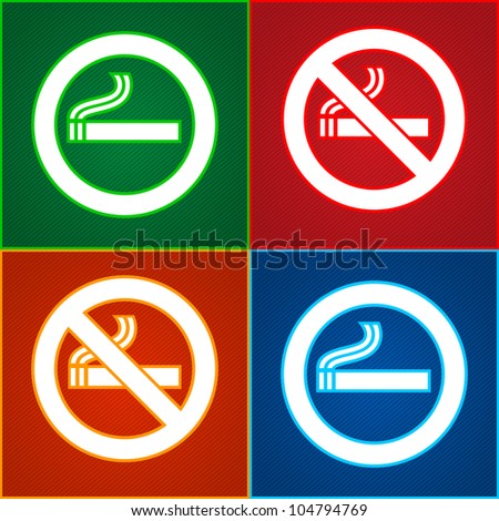 Stickers signs set - Smoking area labels