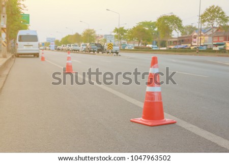 Orange Traffic Cone on road